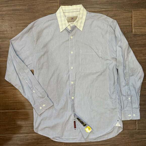 The Territory Ahead Other - The Territory Ahead Men's Blue Striped Long Sleeve Button Up Shirt